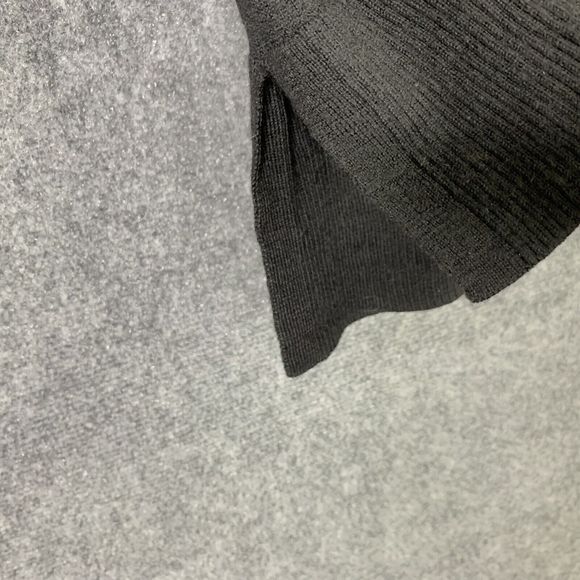 Talbots Merino Wool Black Sweater Women L Petite Mock Neck Slit Hem - Picture 4 of 11